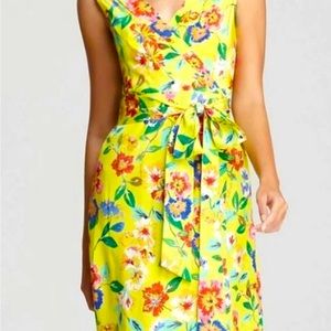 Kate Spade Cathleen Silk Yellow Wrap Dress